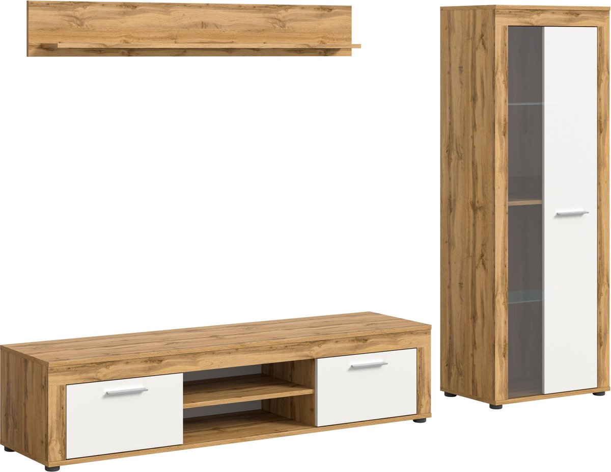Jam boekenkastopstelling eik decor, wit.