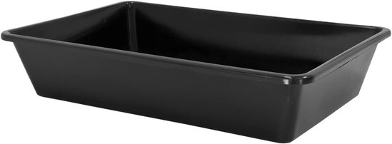 Cuve en plastique - Bassine Bain de sable - Bain de poussière Poulets - Empilable stable - 60x40x12 cm - Noir