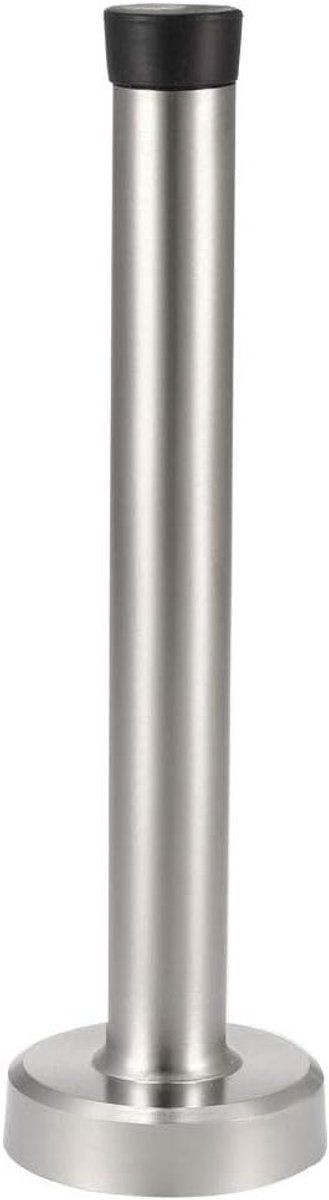 Deurstop Wandbuffer - Muurstopper Rubber - Deuren Beschermen - Roestvrij Staal - 80 mm Hoog - Zilver