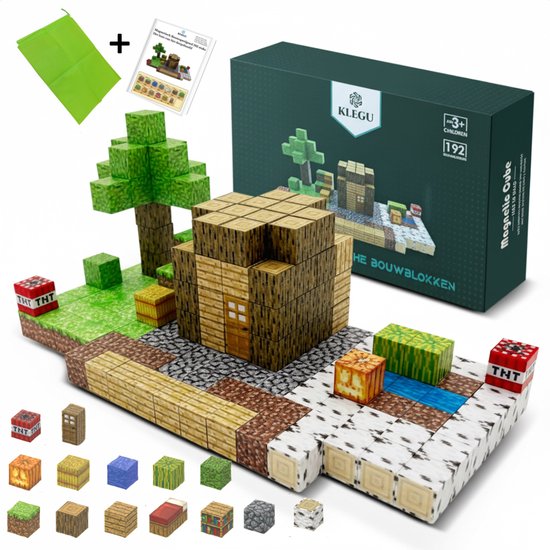 Magnetisch speelgoed – magnetisch bouwspeelgoed 192 stuks – magnetische bouwstenen - magnetische blokken – montessori speelgoed – magneten speelgoed