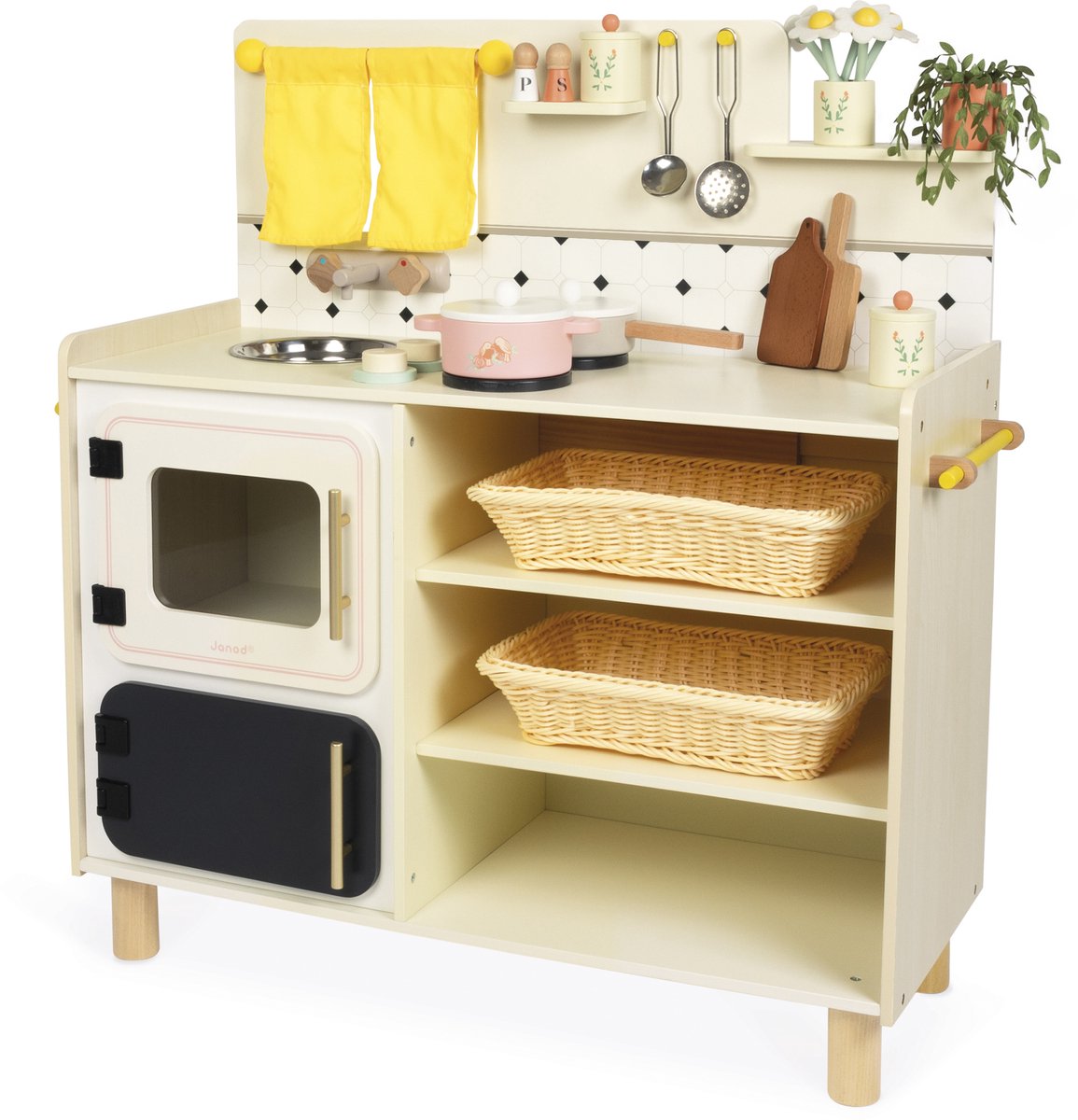 Janod - Shiny Grandma - Grote luxe uitgeruste houten speelkeuken — afbeelding 5