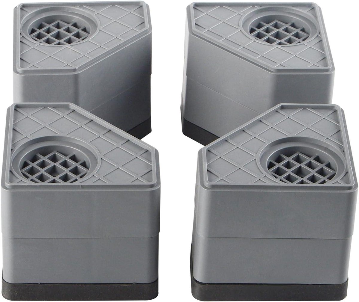 Anti-vibratie Pads - Wasmachine Sokkels - Stabiliteit Vergroten - Schokabsorberend - 8 cm - Grijs