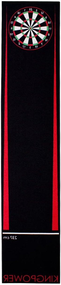Dartmat - Darttapijt Vloerbescherming - Bescherming Dartbord - Officiële Afwerplijn - 290 x 60 cm - Rood