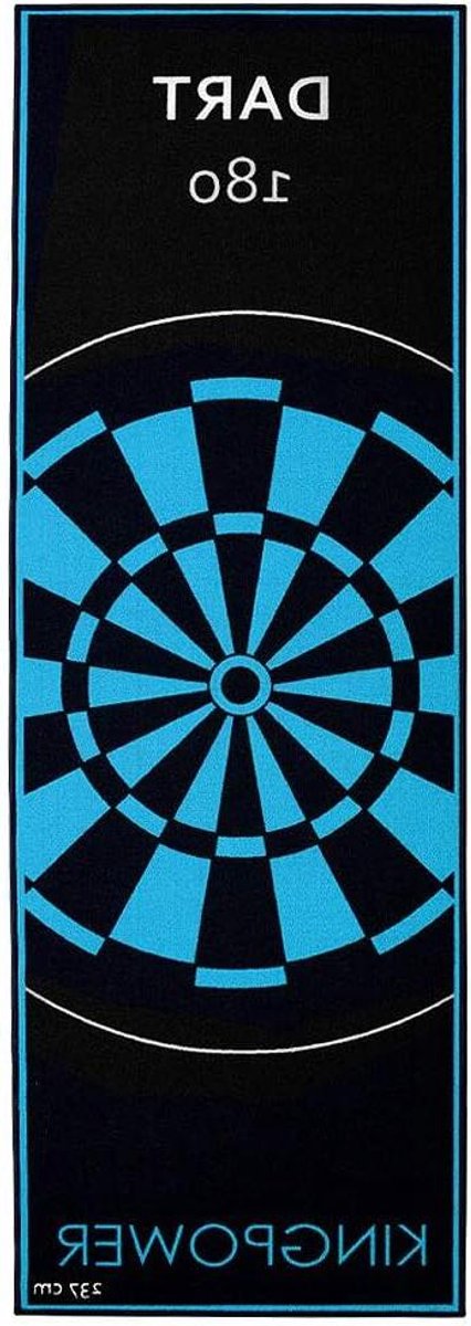 Dartmat - Darttapijt Toernooimat - Beschermt Vloer - Met Werplijn - 237 x 80 cm - Blauw