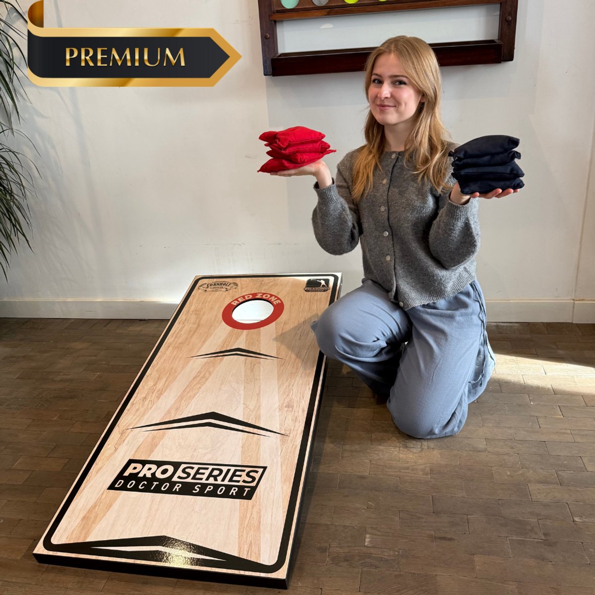 Doctor Sport Cornhole Pro Series – Amerikaans Werpspel – 120x60 cm – 8 Bean Bags + Draagtas – 1 Speelbord — afbeelding 6