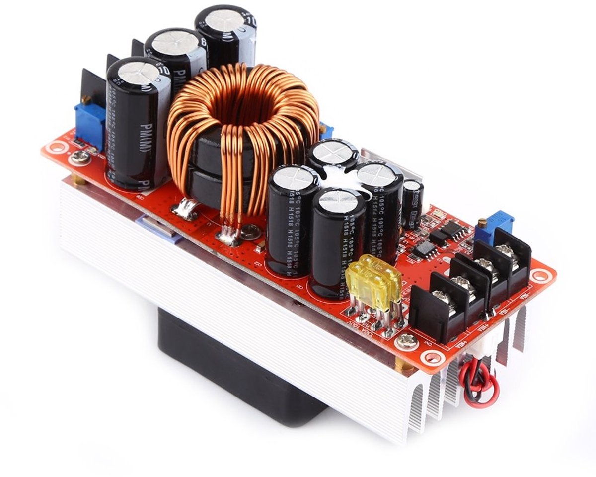 aladdien - DC Boost Converter - Step Up Converter - 1500W 30A - Instelbare Uitgang - Verhoogt Spanning - Voor Diverse Toepassingen - Compact Model