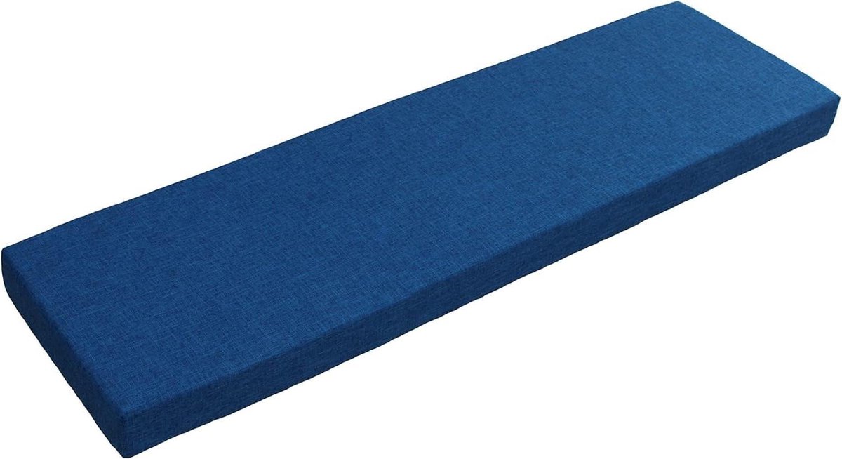 Zitkussen Bank - Tuinkussen Stoelkussen - Comfortabel Zitten - Antislip Rubberdeeltjes - 170x45x5cm - Blauw