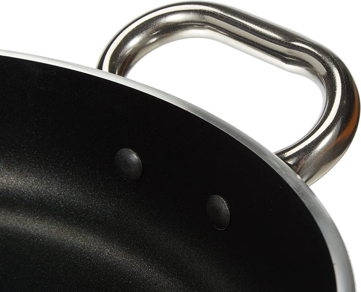 Koekenpan Aluminium - Koekenpan Zwart - Professioneel Koken - Antiaanbaklaag Duurzaam - 50 cm Diameter - Zwart