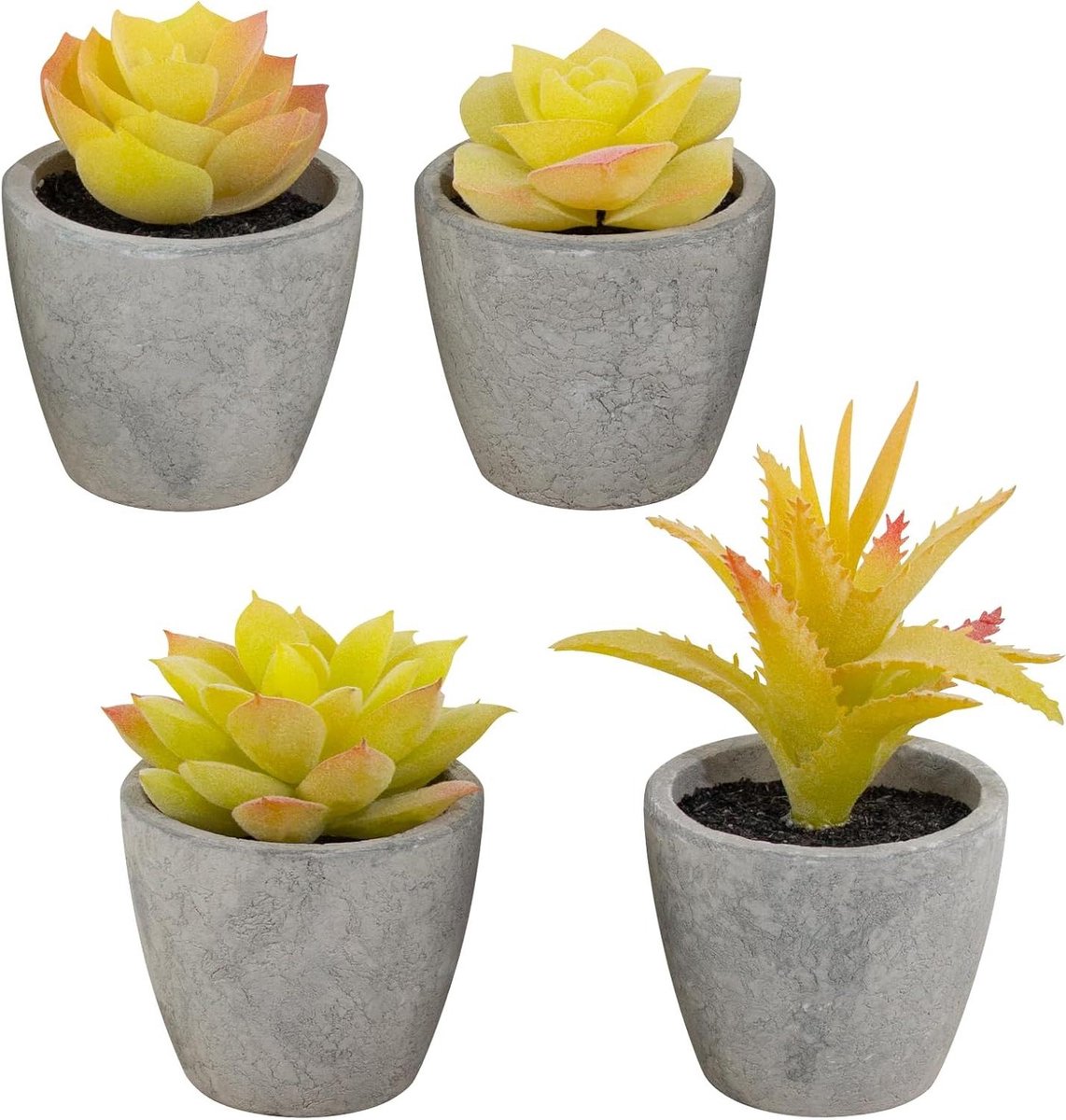 Kunstmatige Vetplanten - Nep Vetplant Set - Woondecoratie - Realistische Texturen - 1524 cm Hoog - Geel