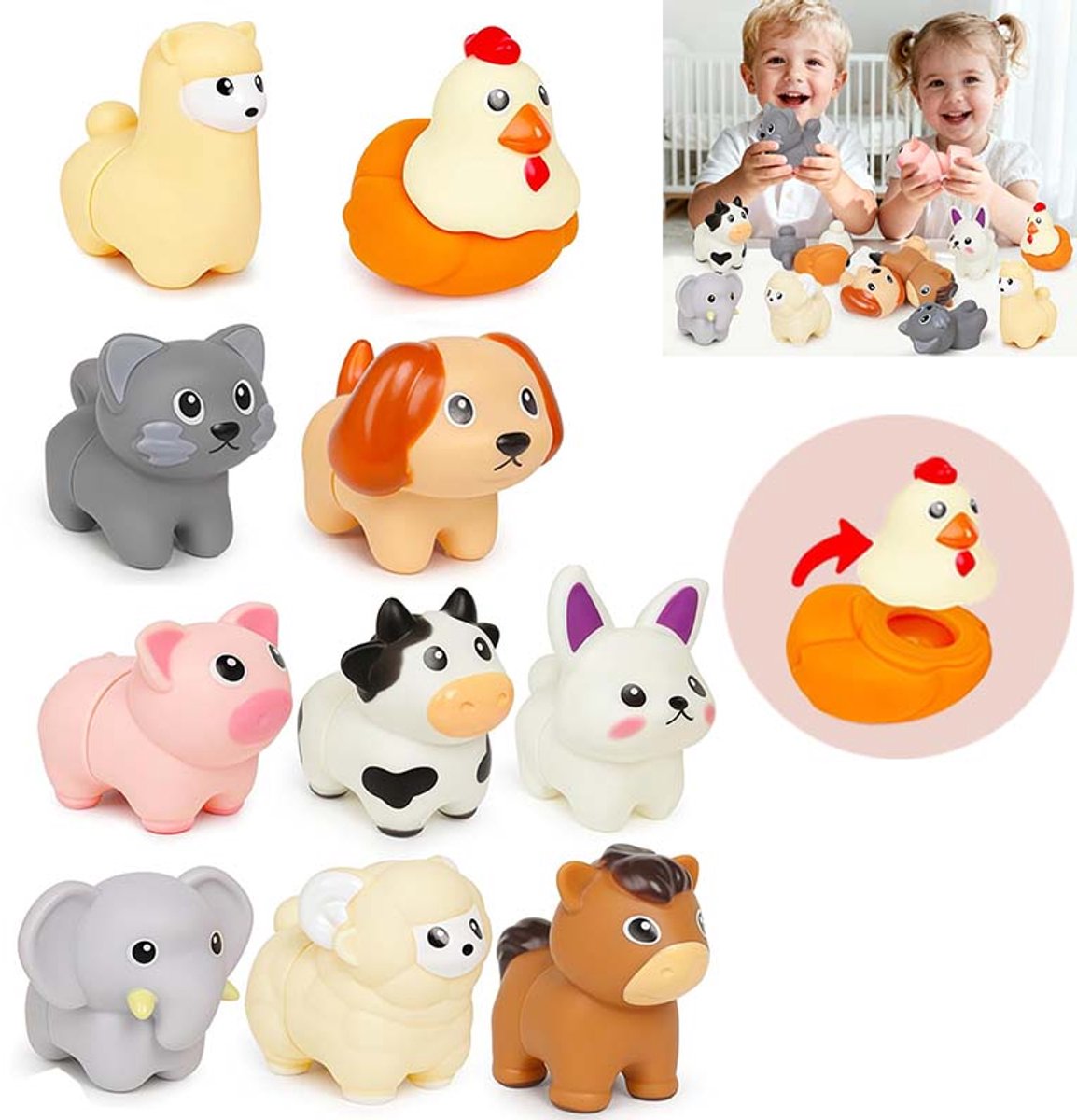 10 Stuks Baby Speelgoed - Kleur Overeenstemming Categorie Speelgoed - Motorische Vaardigheden Speelgoed - Baby Zintuigen Educatieve Spelletjes - Geschikt Voor Jonge Kinderen Ouder Dan 18 Maanden