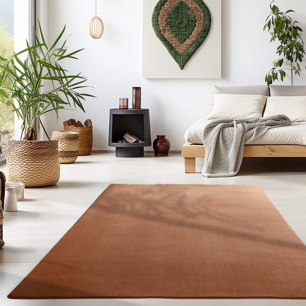 TapisTrend Designer tapijt Bruin 200x290 cm Binnenkleed, voor de woonkamer, comfortabel, natuurlijke uitstraling, geschikt voor dagelijks gebruik, wasbaar