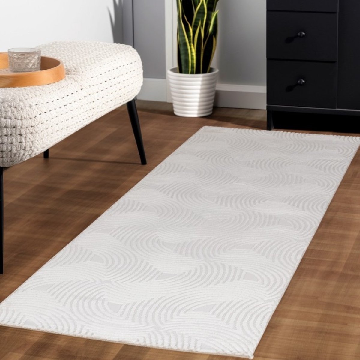 Crèmekleurig vloerkleed voor binnen, geschikt voor de woonkamer, comfortabel, plat geweven, geschikt voor dagelijks gebruik, 120x170 cm