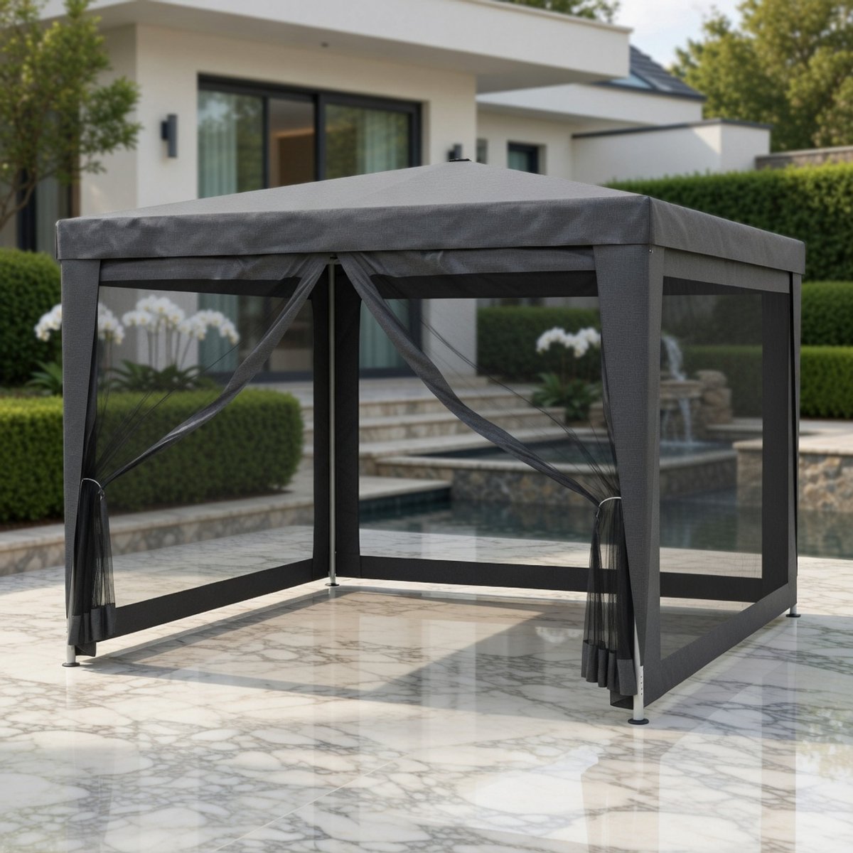 Luxe Partytent Gazebo 3x4 m - 3x4 m 4 Zijpanelen Mesh - Medahomestore