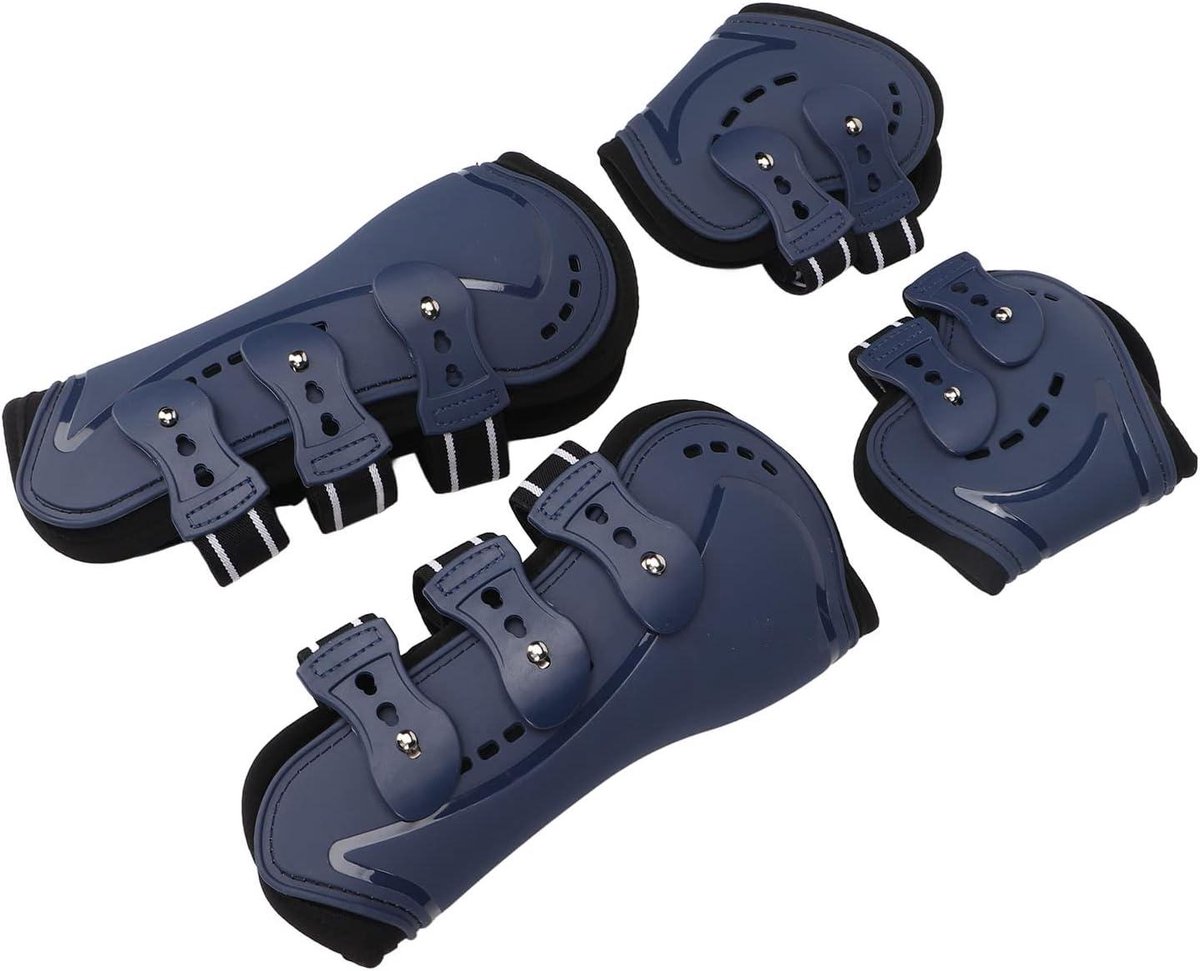 Paarden Beenbeschermers - Peesbeschermers Paard - Paardrijden Beschermen - Open Voorkant Ventilatie - Set van 4 - Zwart