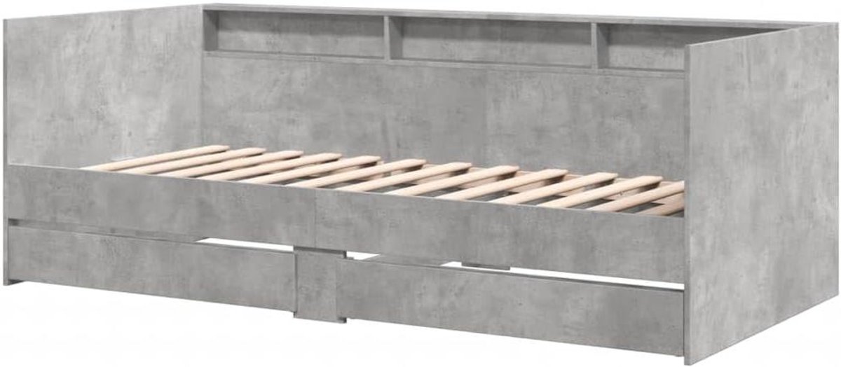 Slaapbank met lades - Bankbed logeerbed - Ontvangen van gasten - Twee lades - 100x200 cm - Betongrijs