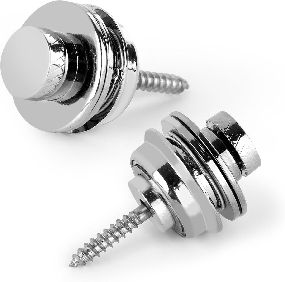 Guitar Strap Locks Set van 2, RVS Beveiliging voor Gitaarriem, Snelle Ontgrendeling voor Elektrische en Akoestische Gitaren en Basgitaren