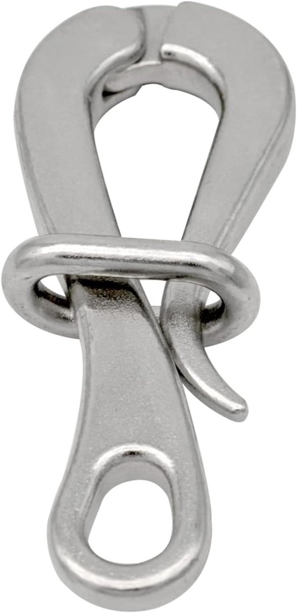Pelikaan Haken Oog - Quick Release Link - Aanleg Boot - Roestvrij staal 316 - 100 mm - Zilverkleurig