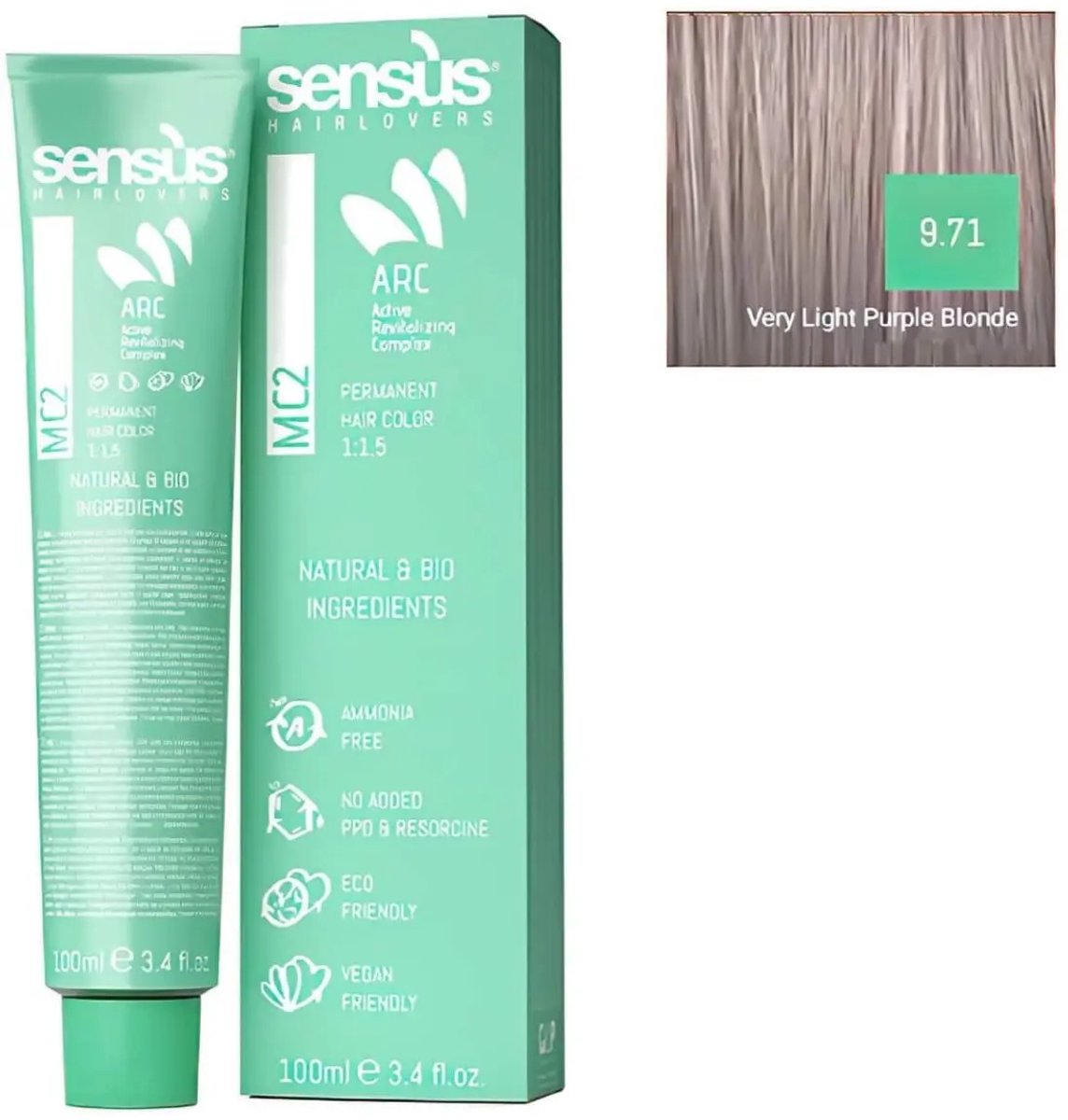 Vegan Hair Dye Sensus MC2 9.71 Very Light Purple Blonde 100ml