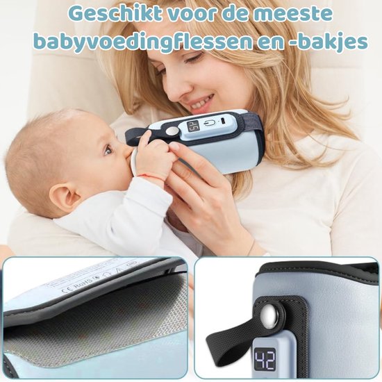 Flessenwarmer onderweg Draagbaar & Snel Opwarmen met USB - Flessenverwarmer Compact & Lichtgewicht voor Reizen en Auto - Bottle warmer Draadloos van Merkloos — afbeelding 2