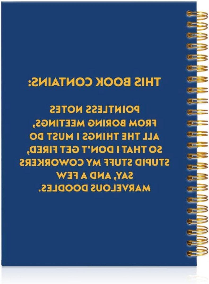 Notitieboek - Schrift Agenda - Grappige Notities Maken - Gouden Spiraalbinding - A5 formaat - Zwart
