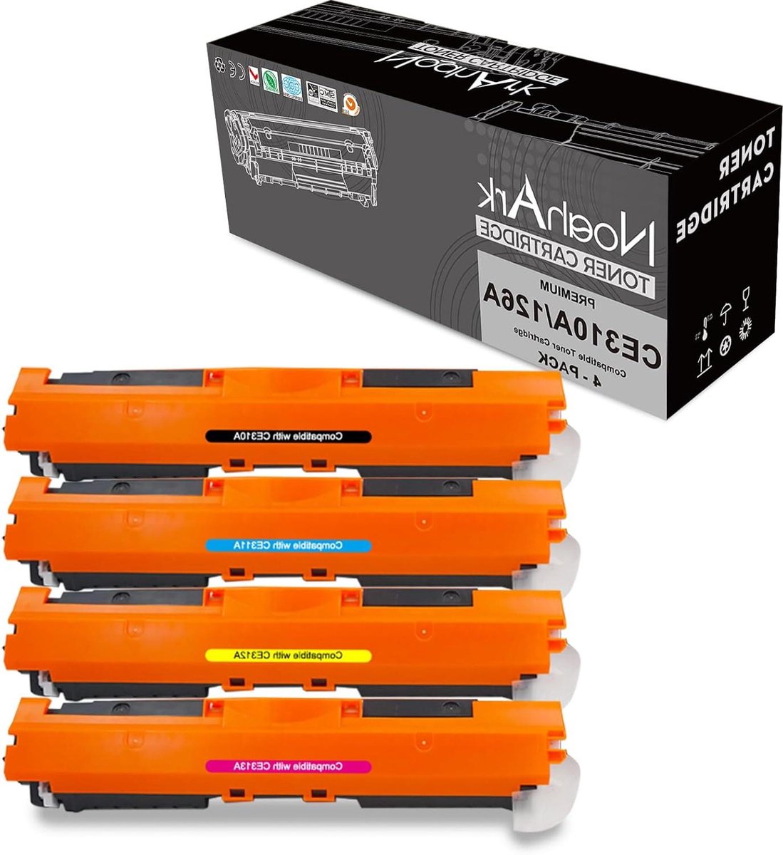 Tonercartridges Set - Printertoner Inkt - Kleuren Printen - 4-Pack Meerkleurig - 1000-1200 Pagina's - Zwart Cyaan Magenta Geel