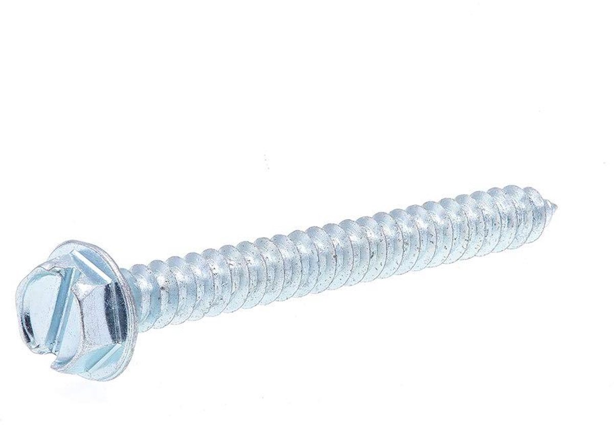 Metalen Plaatschroeven - Zelftappende Schroeven - Bevestigen van Metaal - Hex Wasmachine Kop - 8 x 1-1/2 inch - Verzinkt