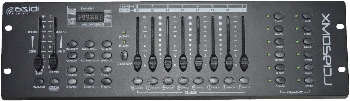 Lichtbesturing - DMX Controller - Podium Verlichting - 192 Kanalen - 2.55 Kilograms - Zwart