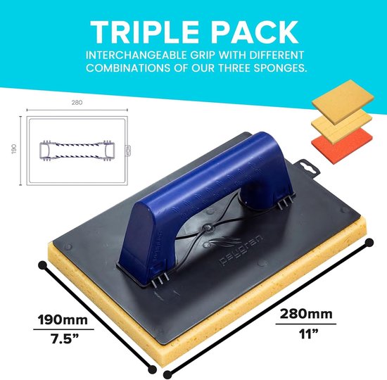 Voegemmer Kit - Voegset Tegels - Efficiënt voegen - Roller voor drainage - 20L - Grijs van Merkloos	 — afbeelding 2