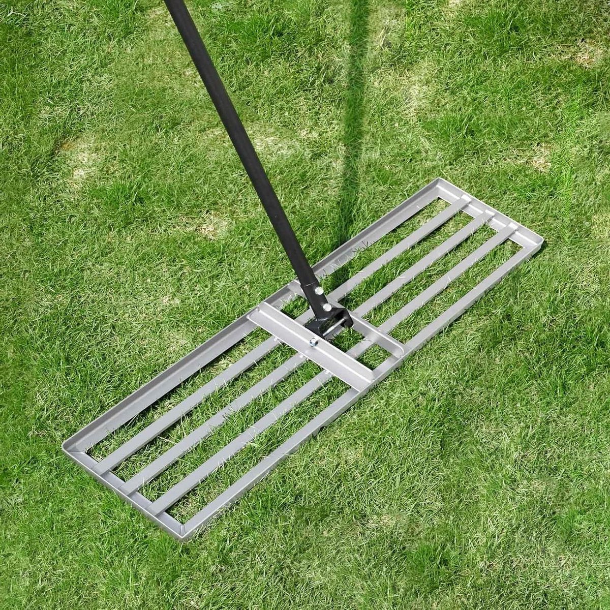Gazon Nivelleerhark - Tuin Waterpas - Gazon Egaliseren - Koolstofstaal Constructie - 91 cm Breed - Zilver