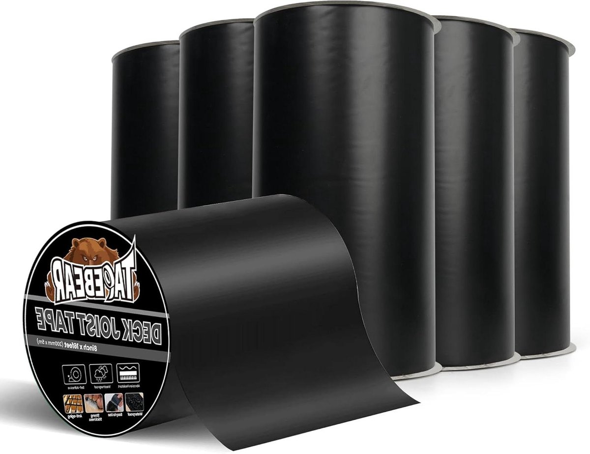 Butyltape - Waterdicht plakband - Balken beschermen - Scheurvast papier - 200 mm x 5 m - Zwart
