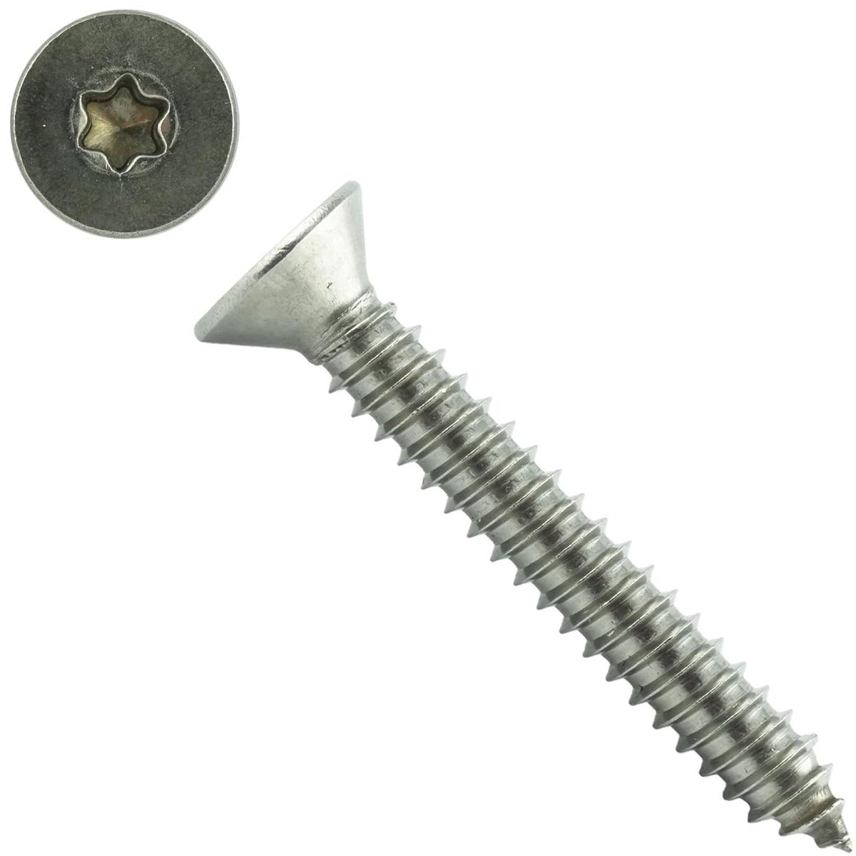 Houtbouwschroeven RVS - Spaanplaatschroeven Torx - Robuust Bevestigen - Volledige Schroefdraad - 6 x 80 mm - Zilverkleurig