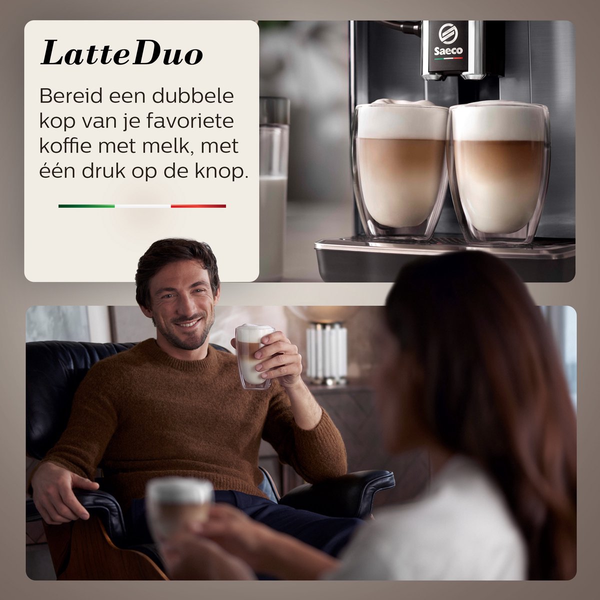 Saeco GranAroma SM6585/00 - Espressomachine - 16 Dranken met melksysteem - Volautomatisch - Koffiemachine met bonen + AquaClean filter - Metaal/Zwart — afbeelding 4