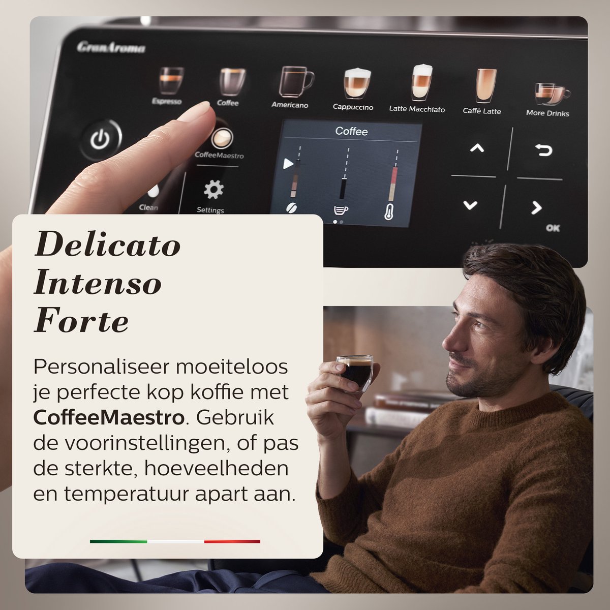 Saeco GranAroma SM6585/00 - Espressomachine - 16 Dranken met melksysteem - Volautomatisch - Koffiemachine met bonen + AquaClean filter - Metaal/Zwart — afbeelding 6