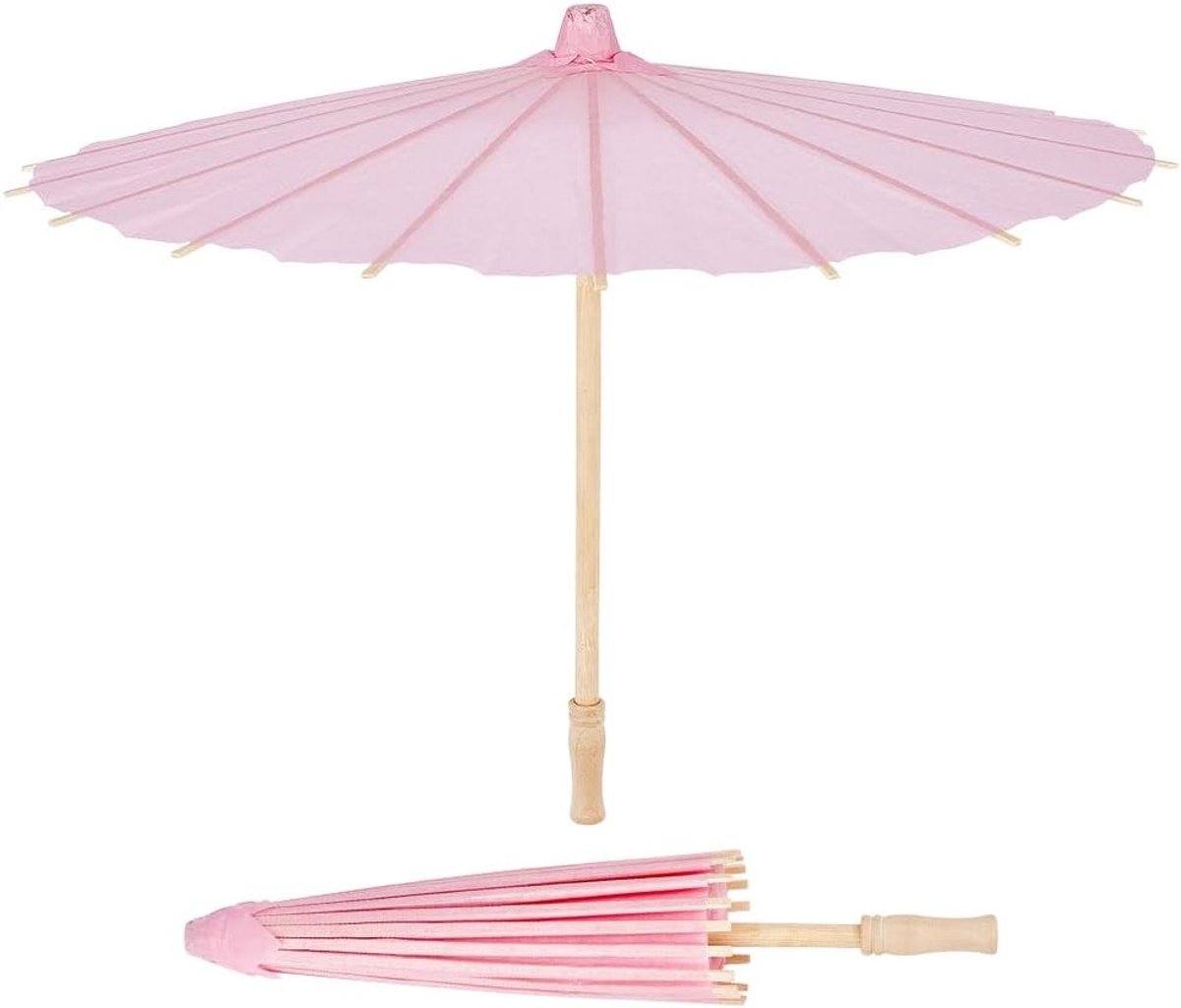 2 Stuks Roze Papieren Paraplu DIY Olie Paraplu Ambachten Chinese Parasol Handgeschilderde Decoratie voor Bruiloft en Bruidsfotografie 41 x 29 cm