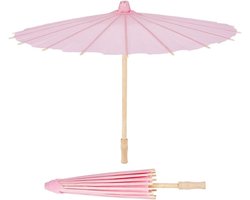 2 Stuks Roze Papieren Paraplu DIY Olie Paraplu Ambachten Chinese Parasol Handgeschilderde Decoratie voor Bruiloft en Bruidsfotografie 41 x 29 cm