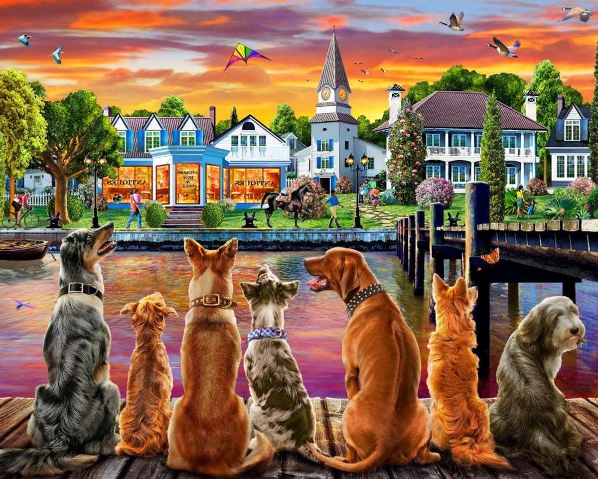 Honden Legpuzzel - Puzzel Dieren - Ontspanning Thuis - 1000 Stukjes - 762 x 61 cm - Multicolor
