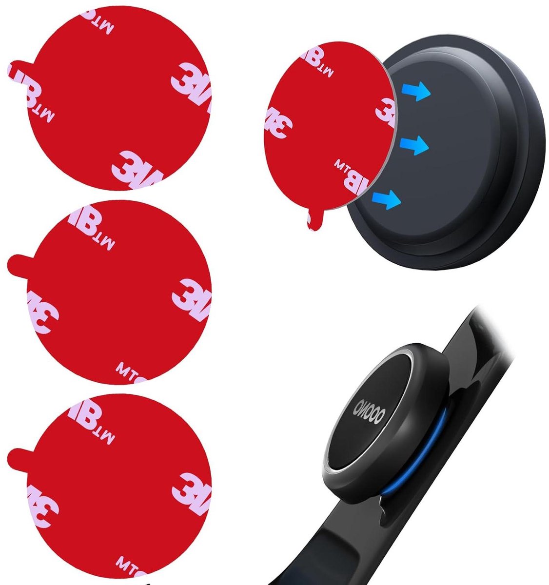 Reserve Pads - Dubbelzijdige Pads - Vaste Bevestiging - Hittebestendig - 30 mm - Zwart