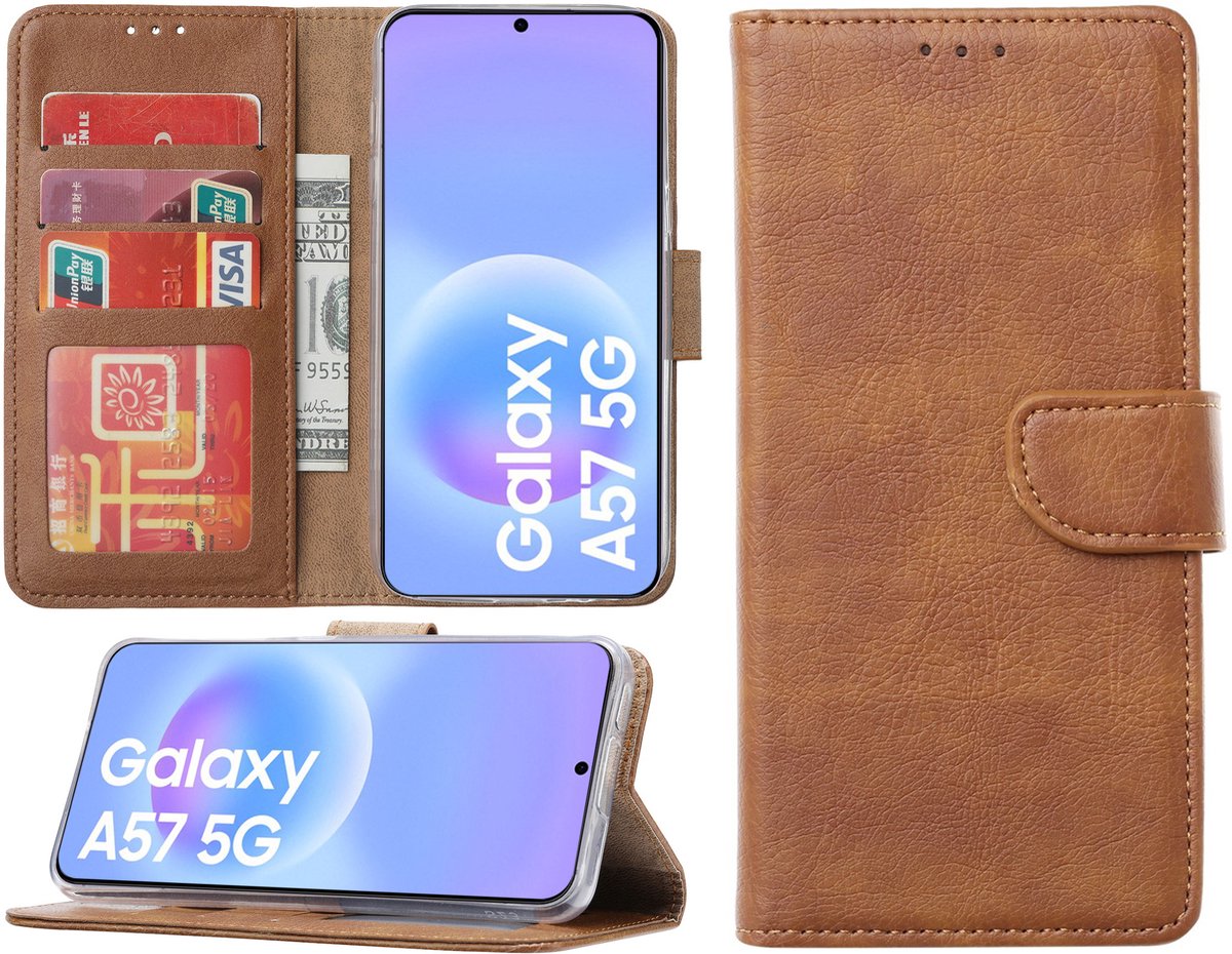 Hoesje geschikt voor Samsung Galaxy A57 hoesje - Arara bookcase - Bruin