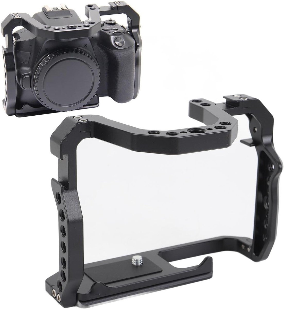 Camerakooi Aluminiumlegering - Videokooi Stabilisator - Camera Stabiliseren - Snelontgrendelingsplaat Arca - 16 x 12 x 8 cm - Zwart