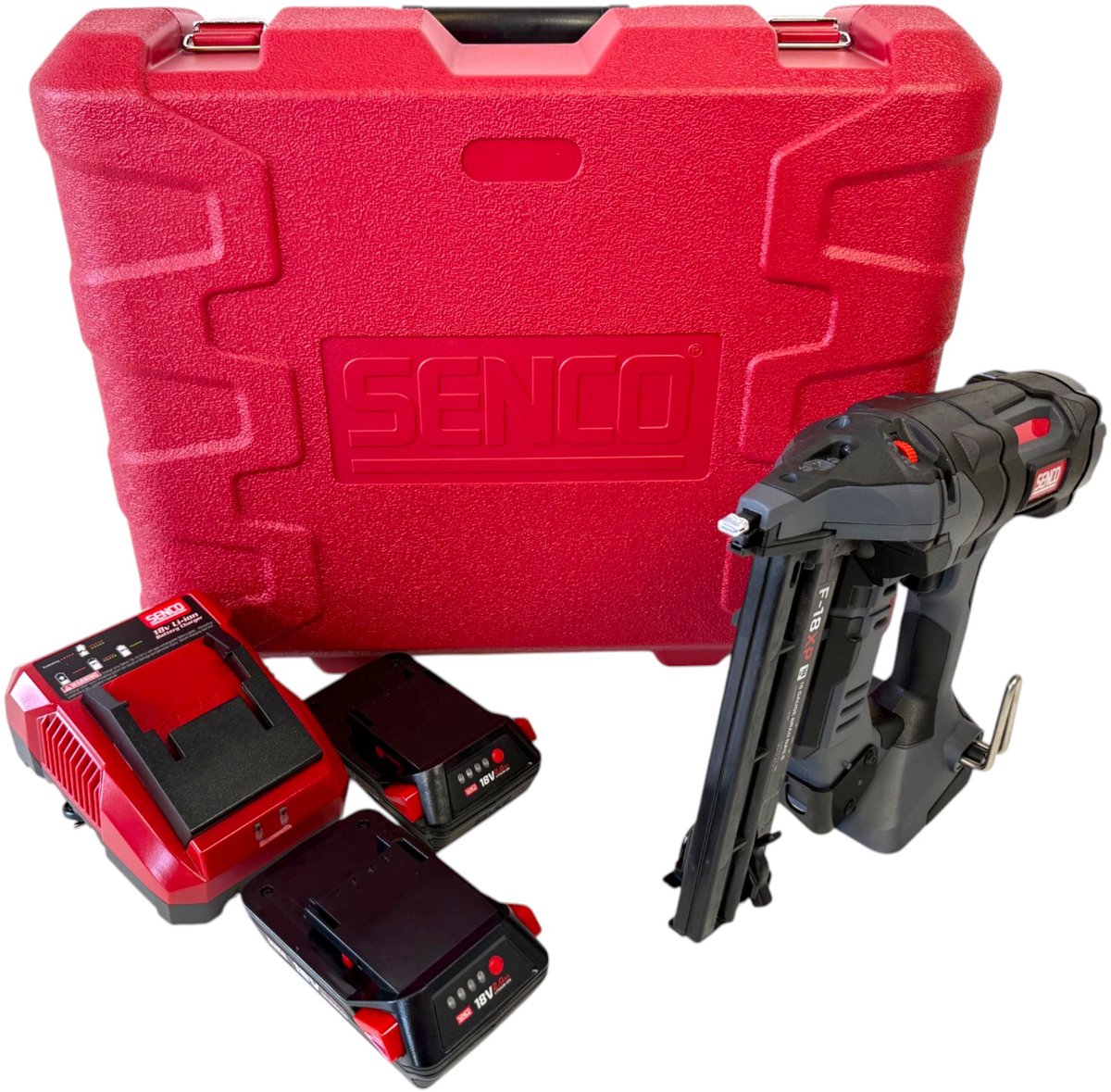 Senco F-18XP accu-spijkermachine met platte kop 18 V 16 - 54 mm ( 10M2501N ) + 2x accu 1,5 Ah + oplader + koffer