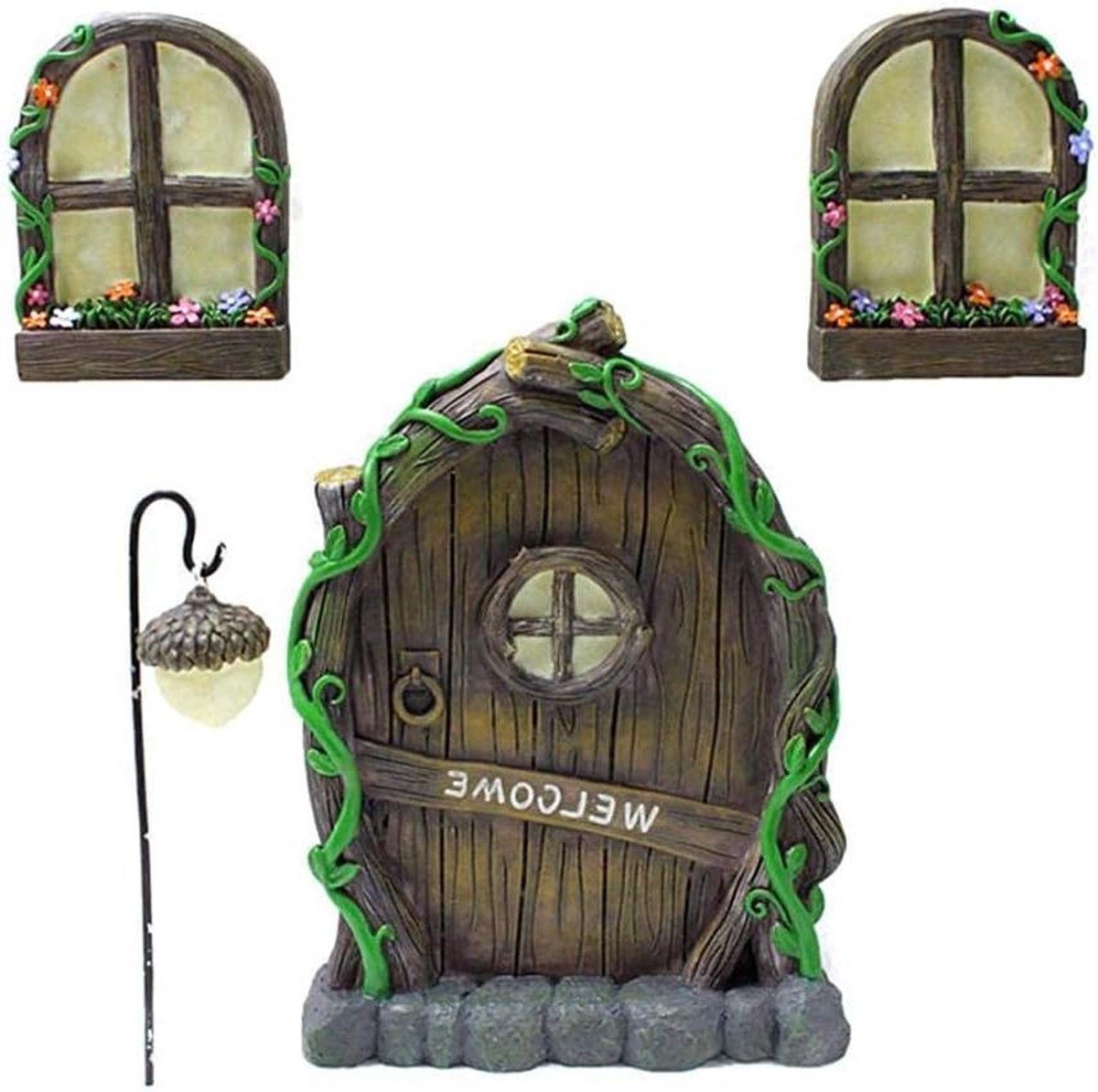 Miniatuur Huisje Set - Tuin Decoratie - Tuin Sprookjesachtig Maken - Automatisch Lichtgevende Ramen - 360 g - Niet gespecificeerd