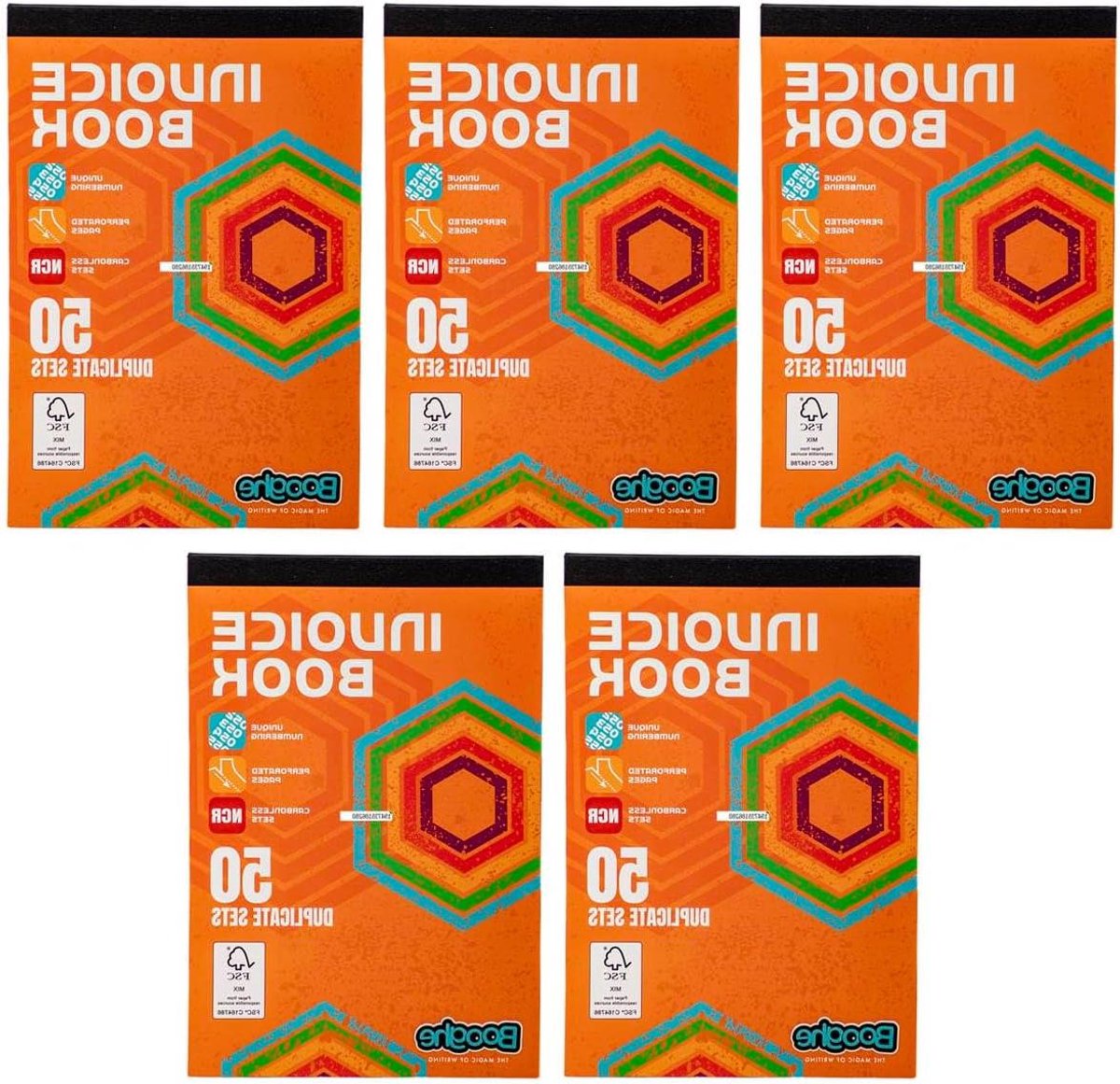 Factureboek 50 Sets - Bonboekje Kasboek - Administratie Bijhouden - Carbonloos Dubbel - 137 x 203mm - Wit