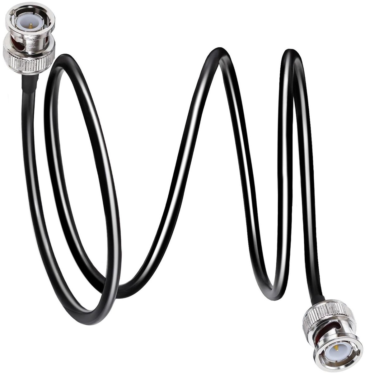 Coaxkabel BNC naar BNC - Verlengkabel RG58 - Signaaloverdracht Monitoren - Laag Verlies 50 Ohm - 1 meter - Zwart