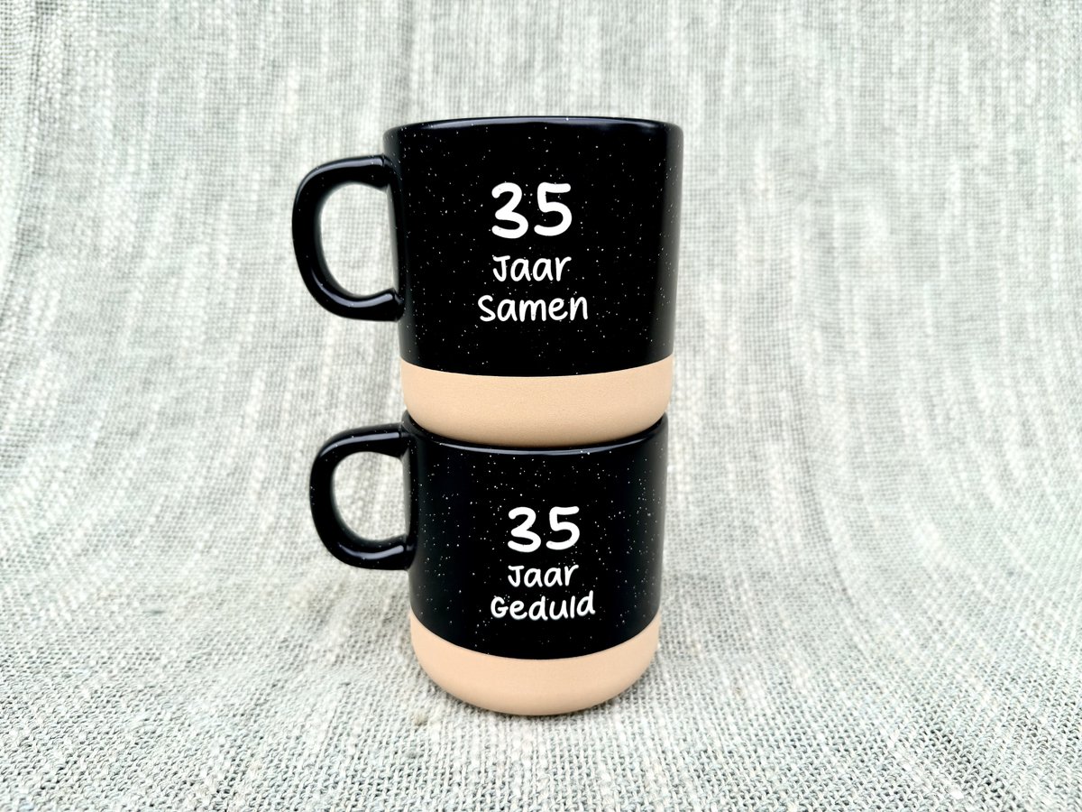 Mokken set - 35 jaar getrouwd - 35 jaar getrouwd cadeautje - 35 jaar getrouwd versiering - 35 jaar huwelijk cadeau - Trouwdag - Trouwdag cadeau - Huwelijkscadeau - Trouwdag jubileum - Jubileum huwelijk