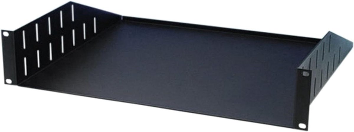 Rack Plaat - Rack Paneel - Apparatuur Monteren - Verhoogde Achterrand - 2HE 375mm diep - Zwart
