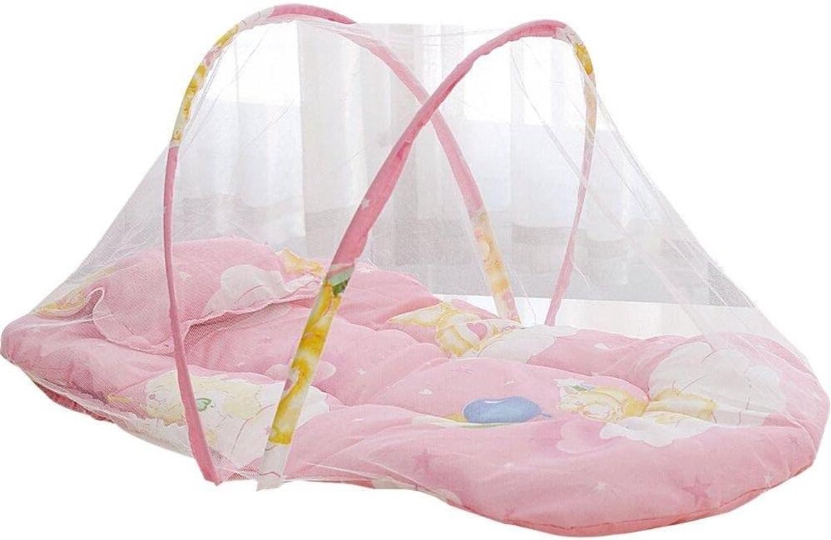 Baby Muggenbed - Draagbaar Babybed - Bescherming Baby - Opvouwbaar Ontwerp - 92x48 cm - Roze