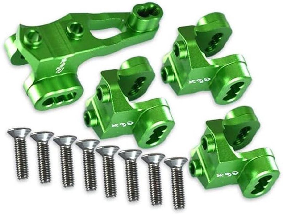 Aluminium Axle Mount Set - Onderstel Onderdelen - Crawler Stabiliseren - Sterke Metaallegering - 4 Stuks - Groen