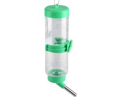 Huisdier Waterfles - Waterdispenser Kleine Dieren - Voorkomt Lekkage - Ontwerp met Rollende Bal - 250 Milliliter - Zilver