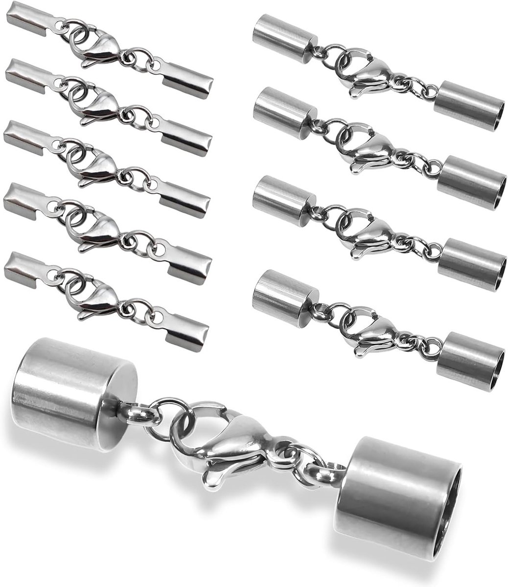 10 Stuks Kreeftsluitingen voor Armbanden 2 mm tot 6 mm RVS Klemmen voor Sieraden en Creatief Werk