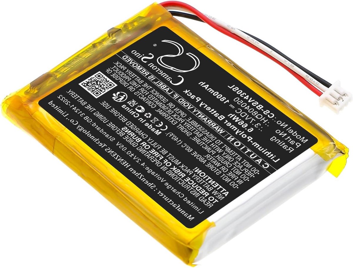 Vervangende Babyfoon Batterij - Oplaadbare Accu Babyfoon - Babyfoon Gebruik - Li-Polymer Technologie - 1800mAh - Zwart